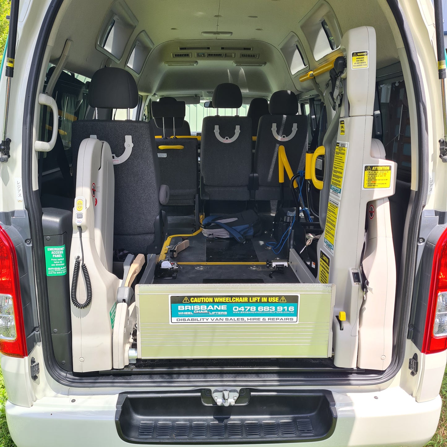 Toyota Hiace Welcab Safety Stickers