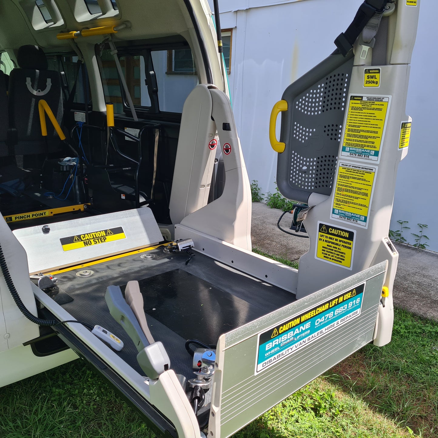 Toyota Hiace Welcab Safety Stickers