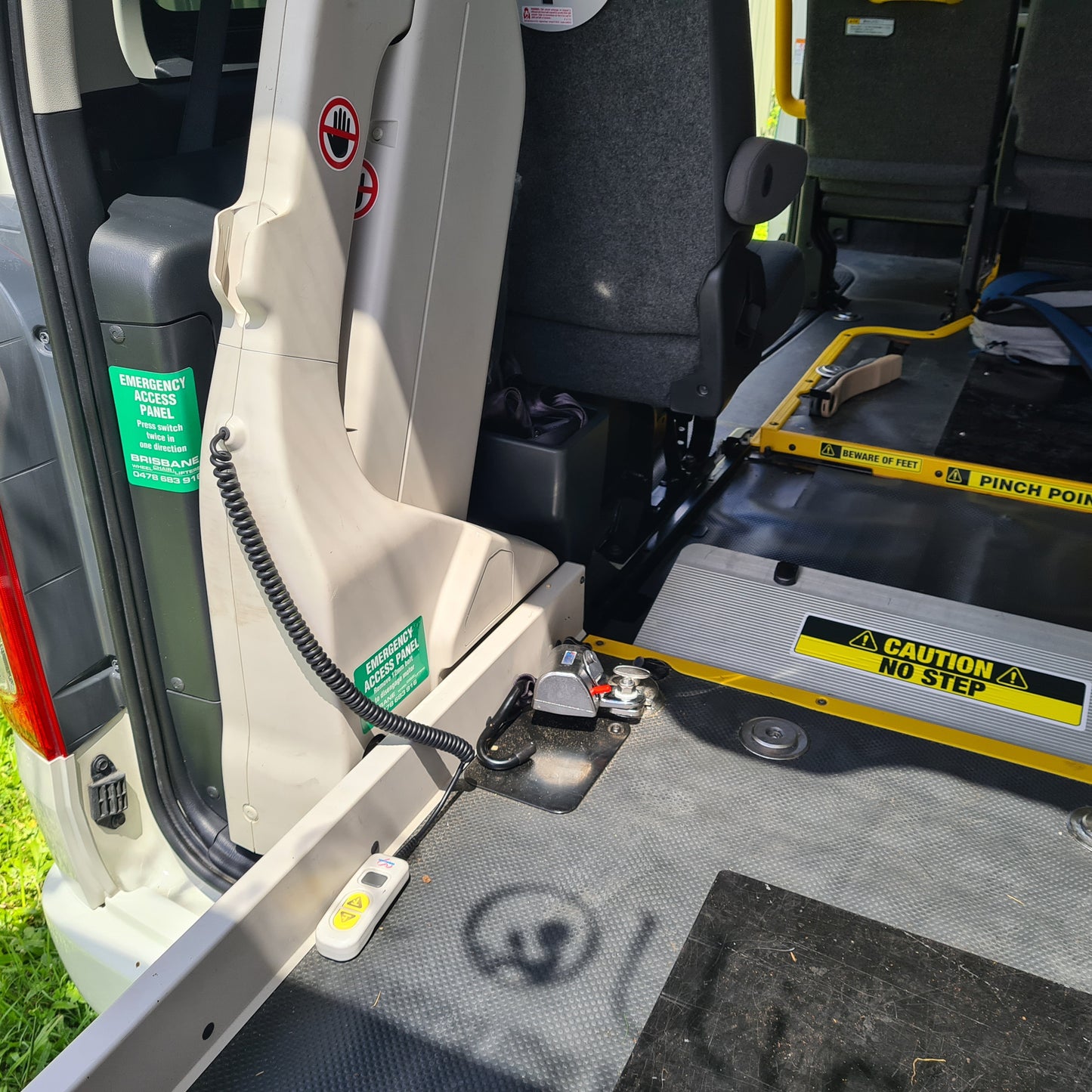 Toyota Hiace Welcab Safety Stickers